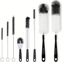 8-Piece Bottle Brush Set – Multi-Size Cleaning Brushes for Glasses, Wine, Kettles, Bottles & Test Tubes.