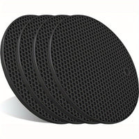 Black Heat-Resistant Silicone Trivets Non-Stick Pot Holders, Easy to Clean 7 inch 4 Pcs