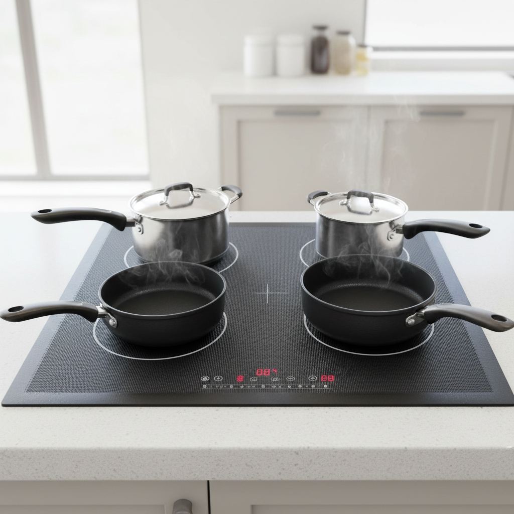 Induction Hob Protector Mat Translucent Mesh Silicone Fiberglass 78 x 52 cm