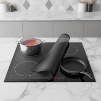 Induction Hob Protector Mat Translucent Mesh Silicone Fiberglass 78 x 52 cm