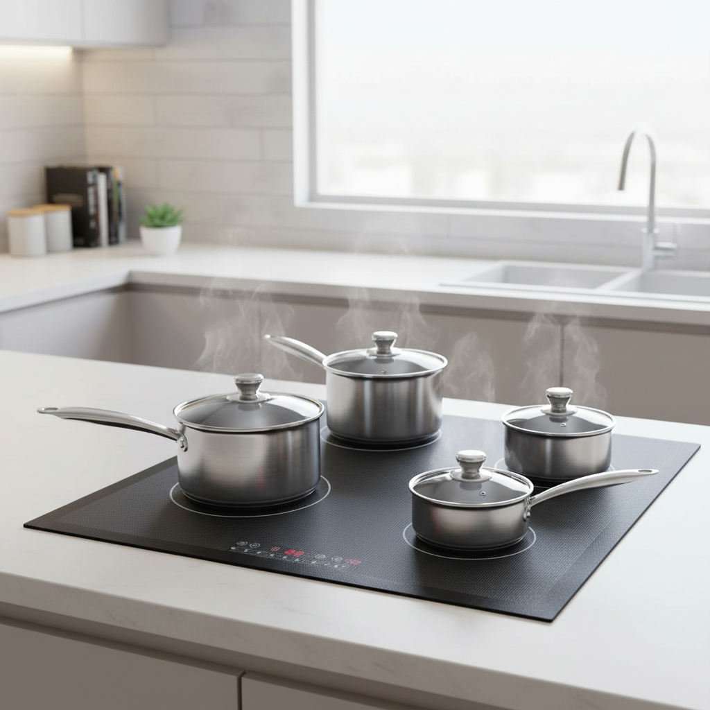 Induction Hob Protector Mat Translucent Mesh Silicone Fiberglass 78 x 52 cm