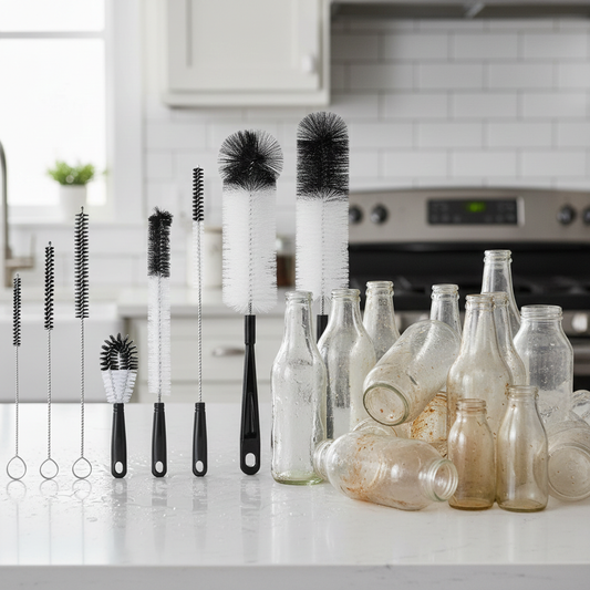 8-Piece Bottle Brush Set – Multi-Size Cleaning Brushes for Glasses, Wine, Kettles, Bottles & Test Tubes.