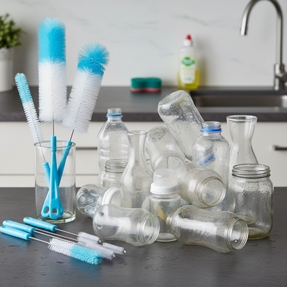 8-Piece Bottle Brush Set – Multi-Size Cleaning Brushes for Glasses, Wine, Kettles, Bottles & Test Tubes.
