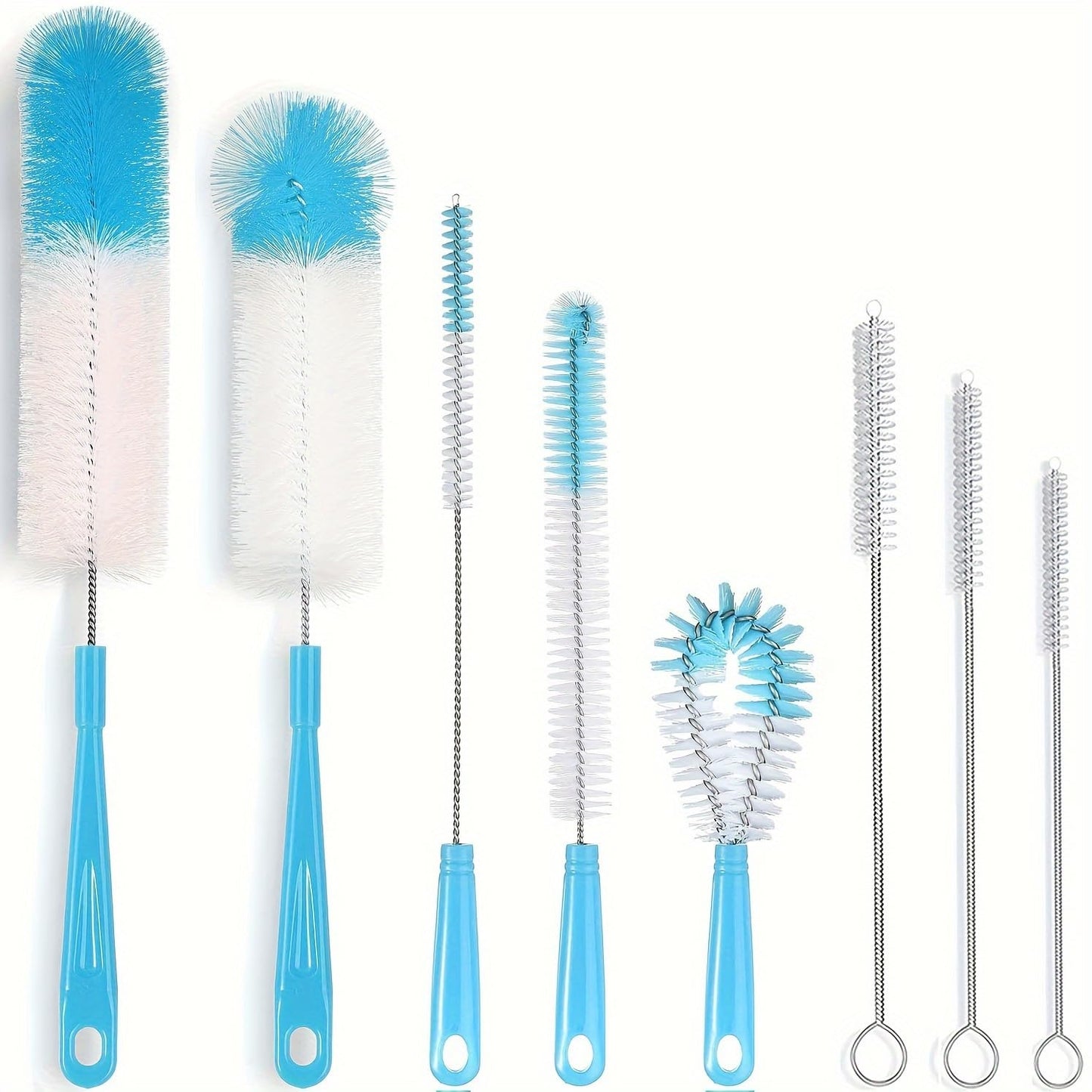8-Piece Bottle Brush Set – Multi-Size Cleaning Brushes for Glasses, Wine, Kettles, Bottles & Test Tubes.