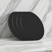 Black Heat-Resistant Silicone Trivets Non-Stick Pot Holders, Easy to Clean 7 inch 4 Pcs