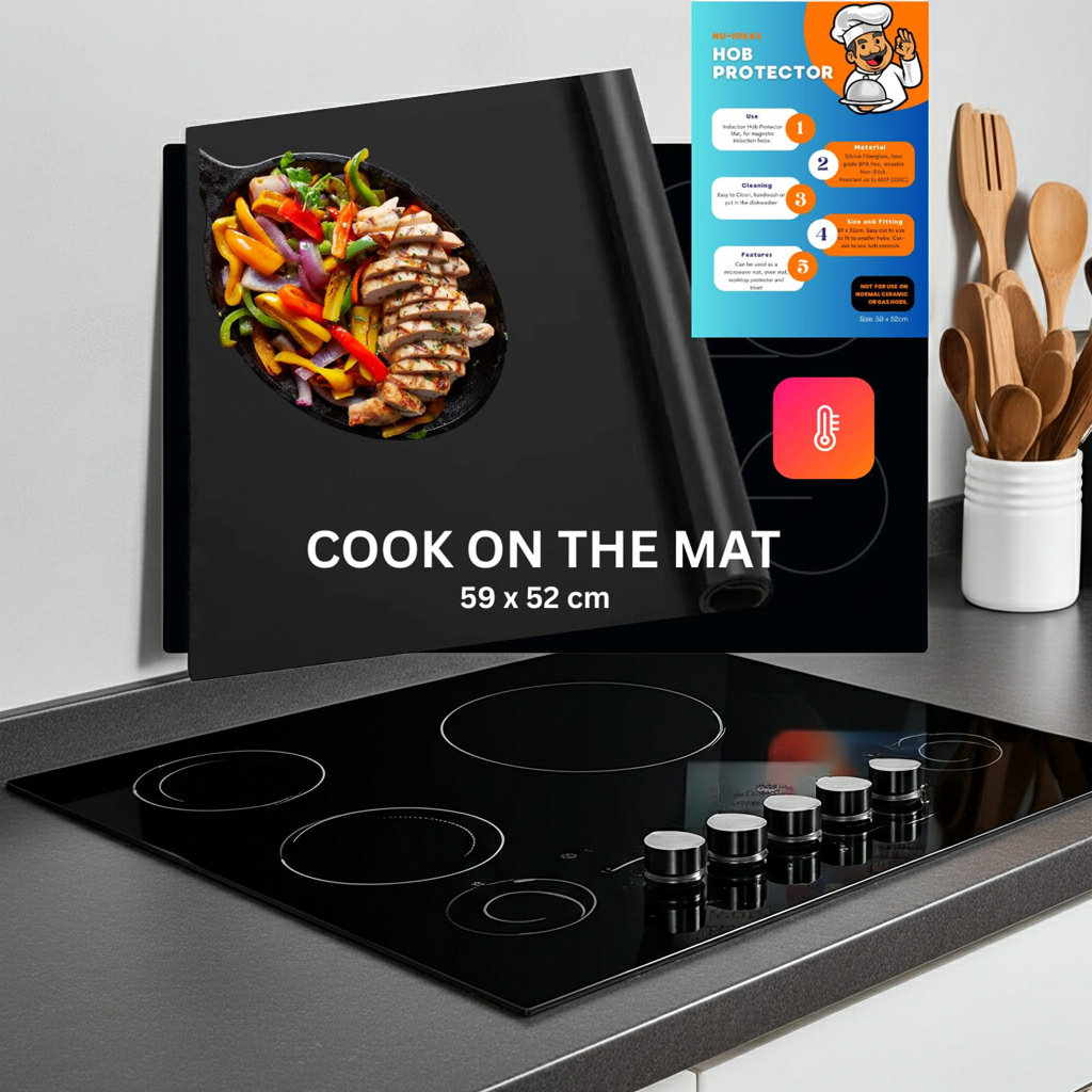 Induction Hob Protector Mat Prevents Scratches & Scuffs Cuts to Size Heat Resistant