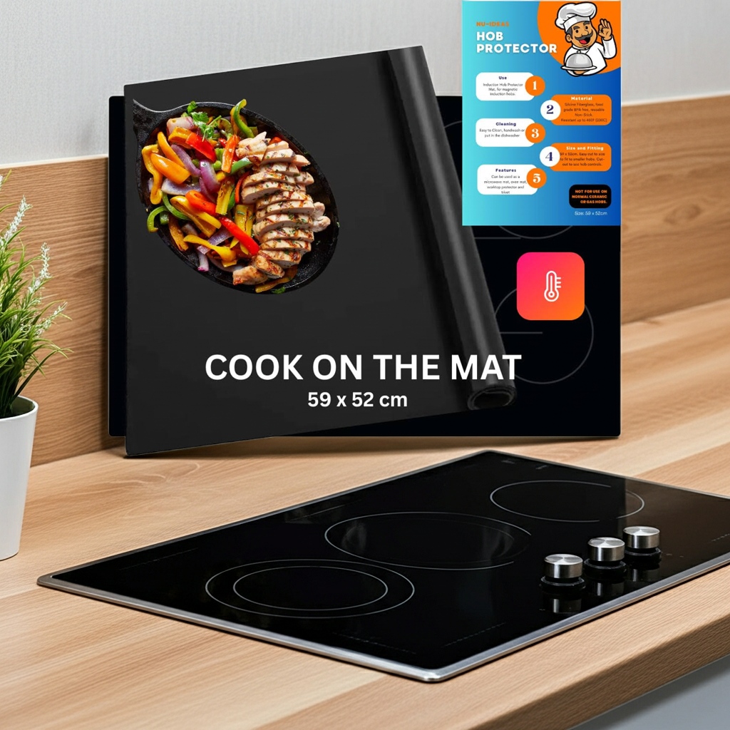 Induction Hob Protector Mat Prevents Scratches & Scuffs Cuts to Size Heat Resistant
