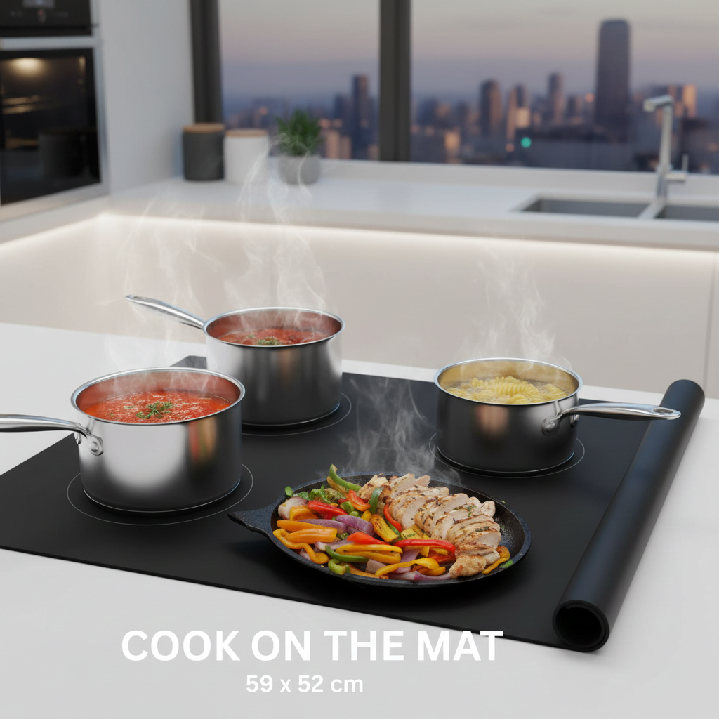 Induction Hob Protector Mat Prevents Scratches & Scuffs Cuts to Size Heat Resistant