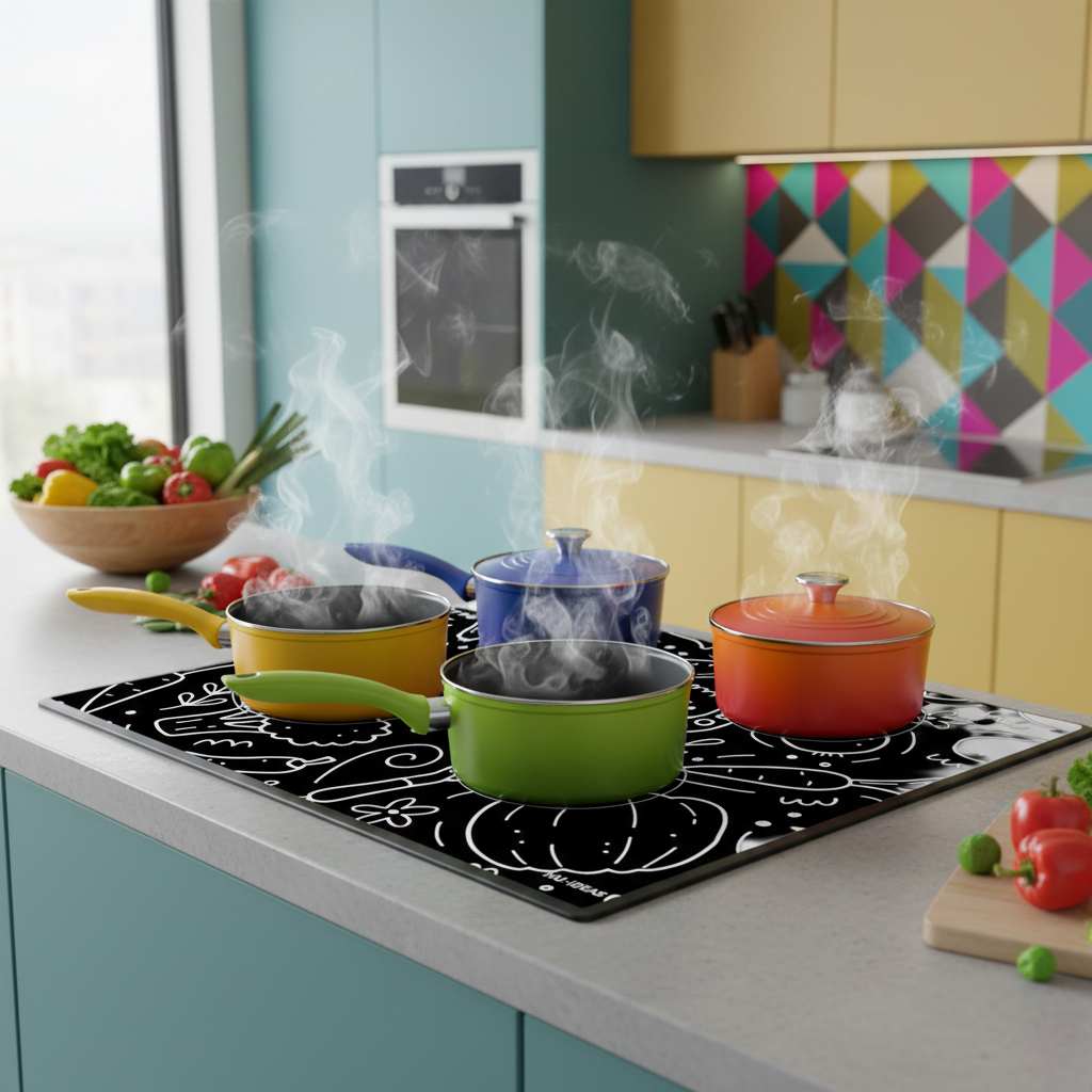 Induction Hob Protector Mat Prevents Scratches & Scuffs Cuts to Size Heat Resistant