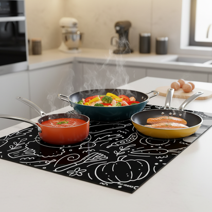 Induction Hob Protector Mat Prevents Scratches & Scuffs Cuts to Size Heat Resistant