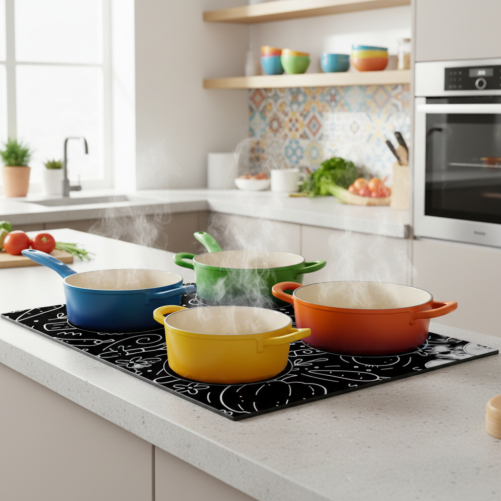 Induction Hob Protector Mat Prevents Scratches & Scuffs Cuts to Size Heat Resistant