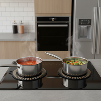 NU-IDEAS Induction Hob Protector Mat - 22cm Round Silicone Mat, Non-Slip, Heat Resistant 2 x Pcs