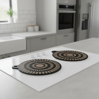 NU-IDEAS Induction Hob Protector Mat - 22cm Round Silicone Mat, Non-Slip, Heat Resistant 2 x Pcs