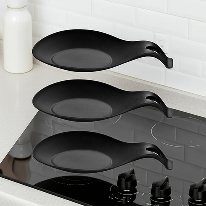 NU-IDEAS Silicone Spoon Rest Holder Set of 3 – Heat-Resistant Kitchen Utensil Rests