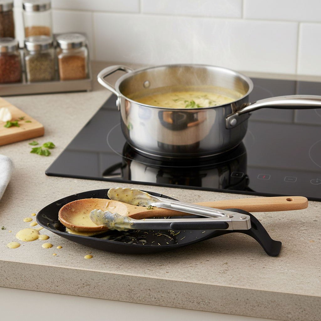 NU-IDEAS Silicone Spoon Rest Holder Set of 3 – Heat-Resistant Kitchen Utensil Rests