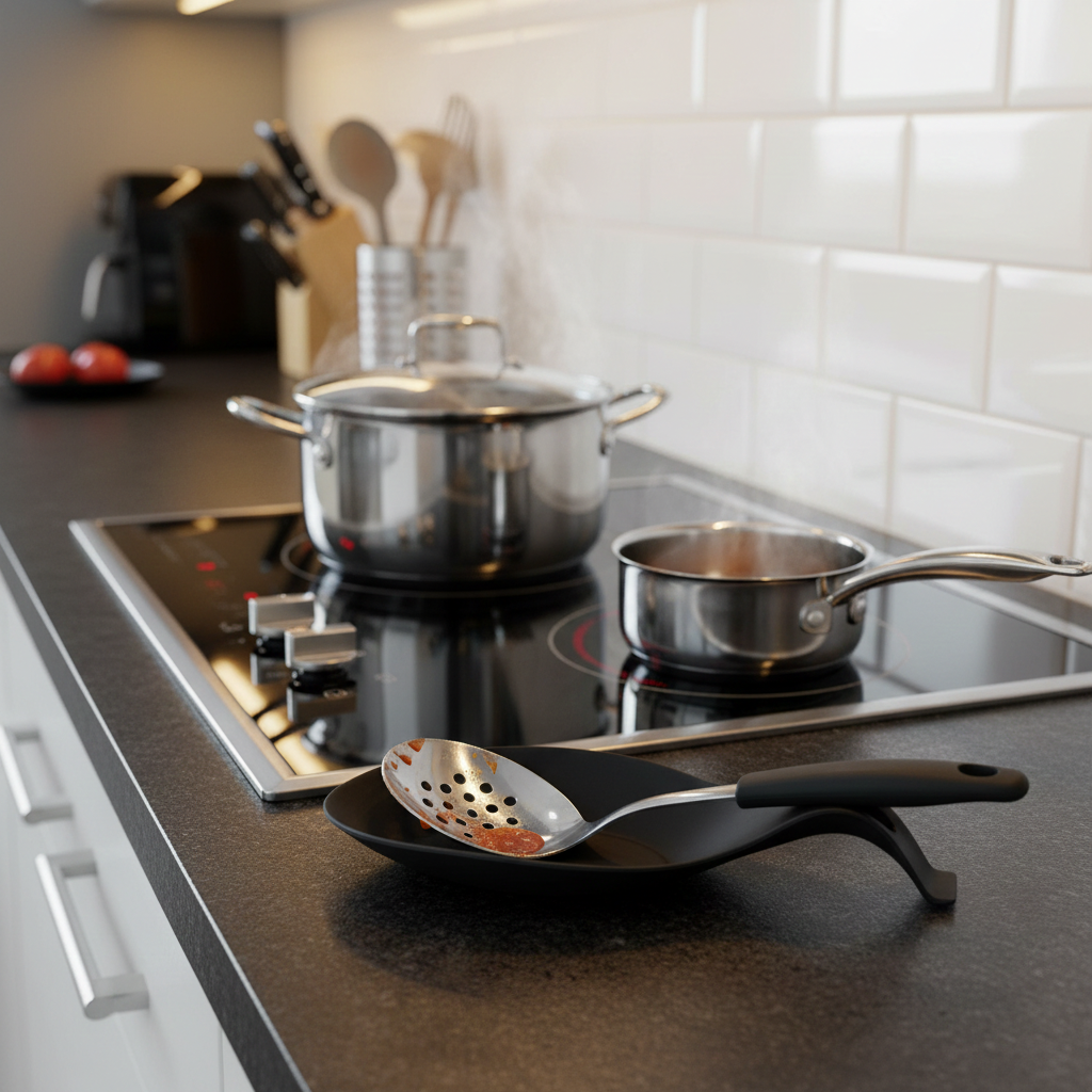 NU-IDEAS Silicone Spoon Rest Holder Set of 3 – Heat-Resistant Kitchen Utensil Rests