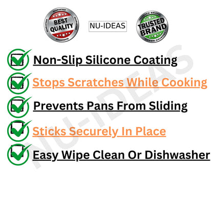 NU-IDEAS Induction Hob Protector Mats Round Trivets  Fibreglass Heat Resistant 4 Pcs