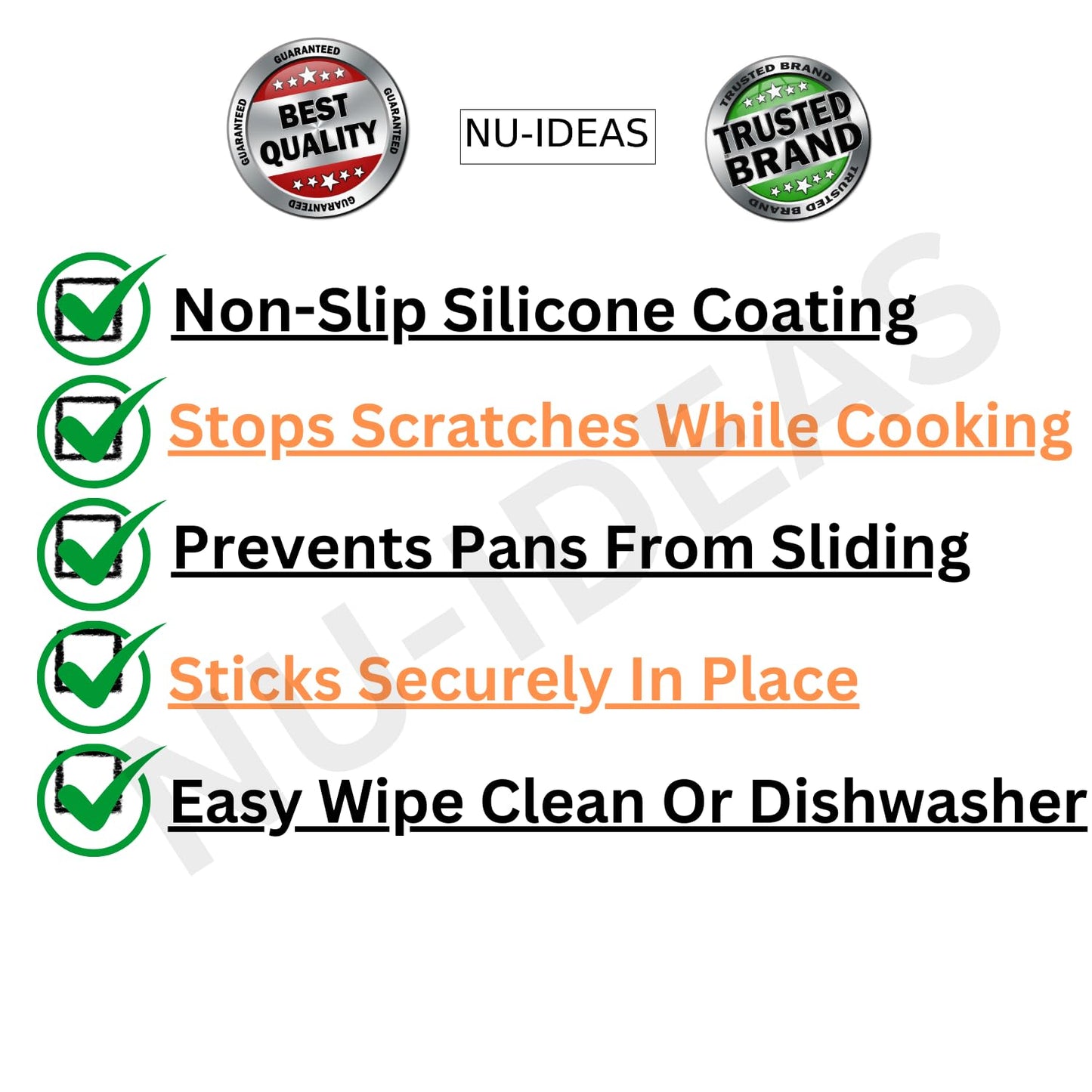 NU-IDEAS Induction Hob Protector Mats Round Trivets  Fibreglass Heat Resistant 4 Pcs