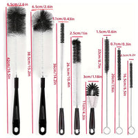 8-Piece Bottle Brush Set – Multi-Size Cleaning Brushes for Glasses, Wine, Kettles, Bottles & Test Tubes.