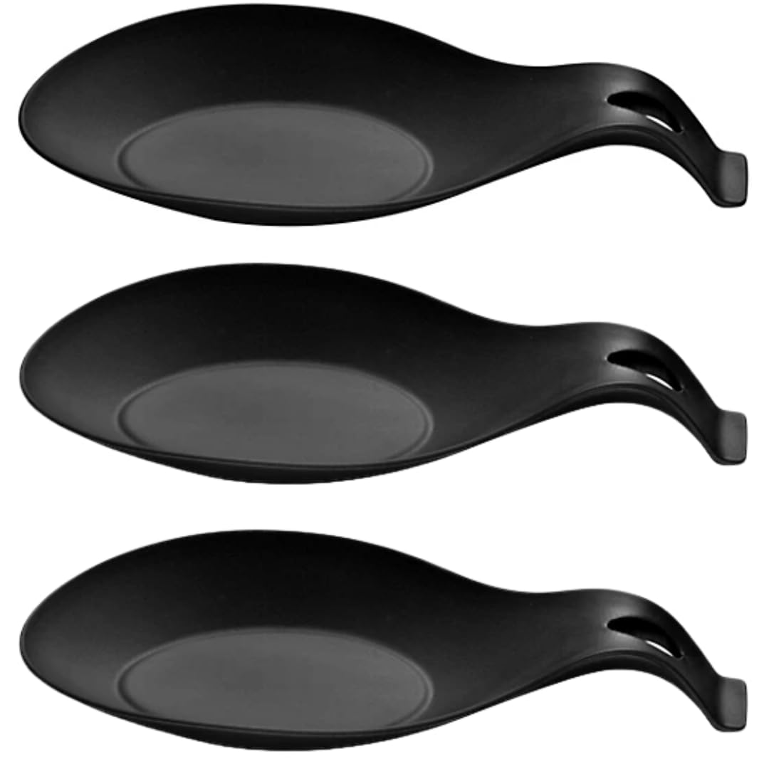 NU-IDEAS Silicone Spoon Rest Holder Set of 3 – Heat-Resistant Kitchen Utensil Rests