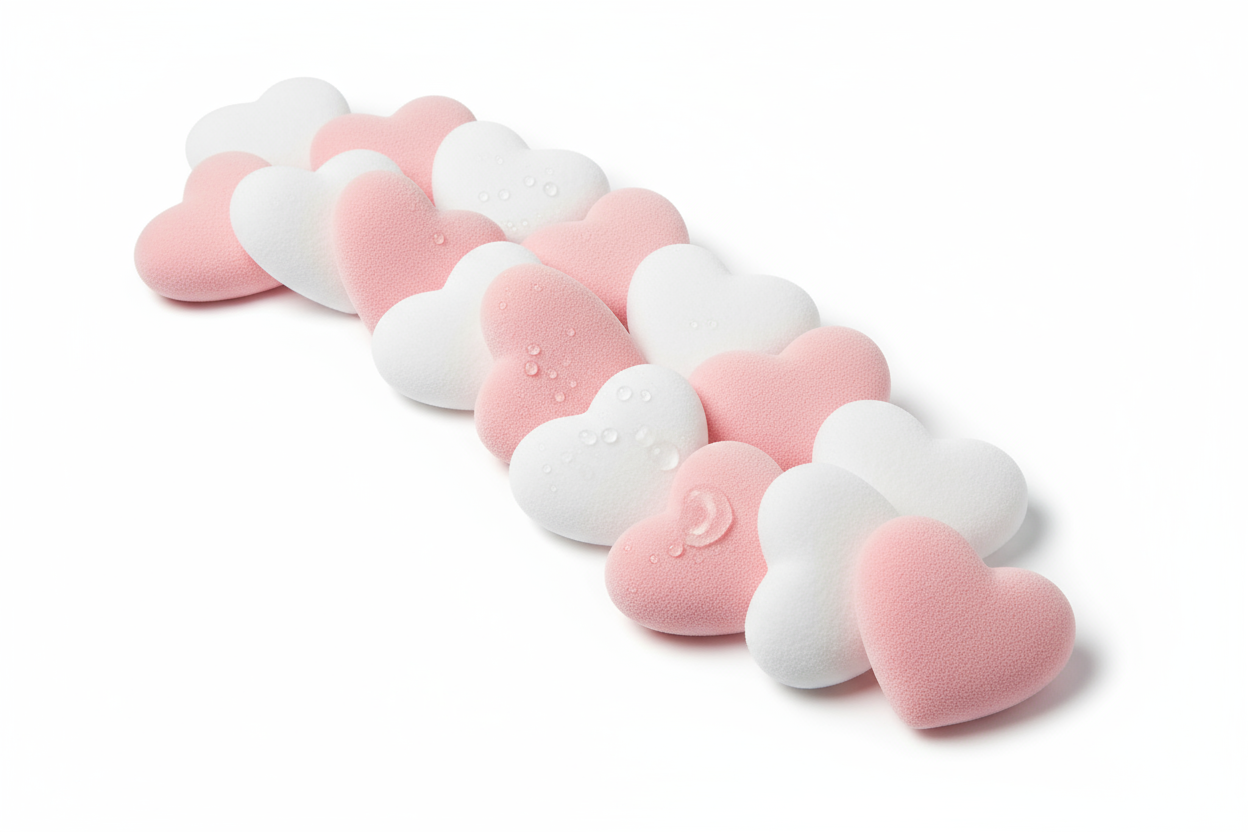 makeup remover sponges heart shape