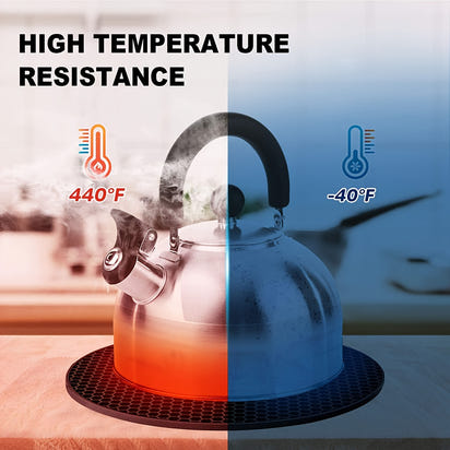 Black Heat-Resistant Silicone Trivets Non-Stick Pot Holders, Easy to Clean 7 inch 4 Pcs